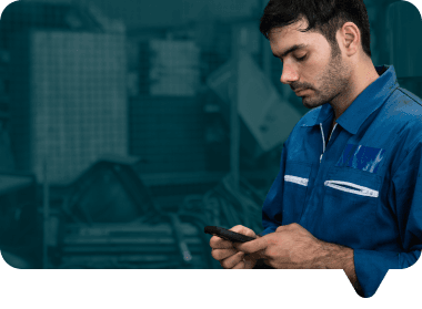 Ask us anything image of a man with a phone